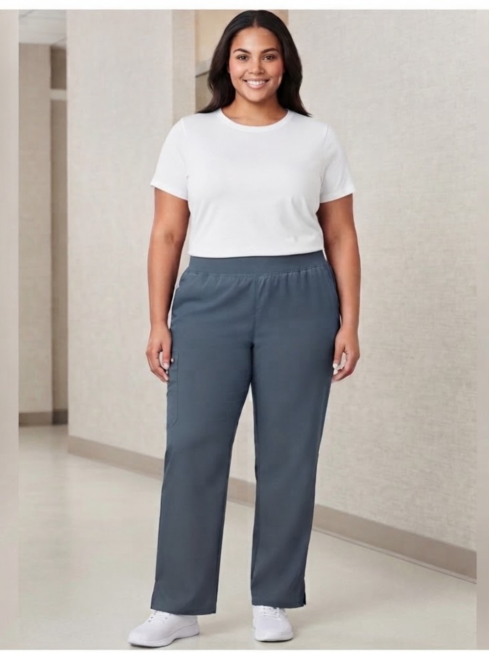 Scrub Pants Petite Large in Color Pewter